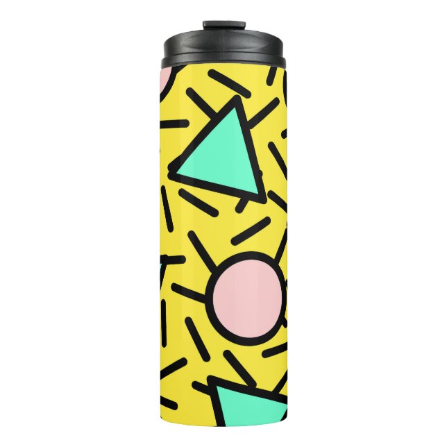 Termo Rayas mosaicas: patrón retro memphis (Anverso)