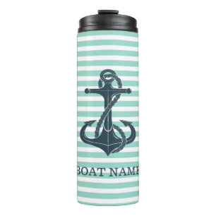 Termo Rayas Náuticas, Anchor, Verde Mint