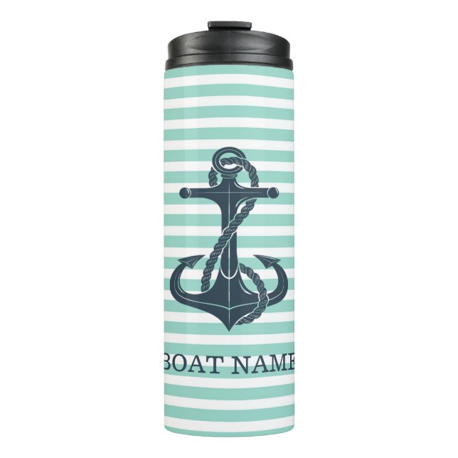 Termo Rayas Náuticas, Anchor, Verde Mint (Anverso)