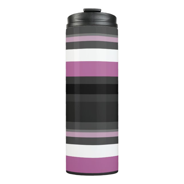 Termo Rayas negras, grises y blancas (Anverso)