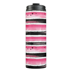 Termo Rayas negras rosadas y negras
