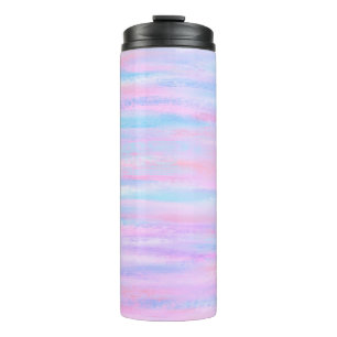 Termo Rayas pintadas de color turquesa rosa morado