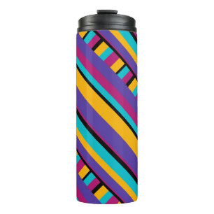 Termo Rayas púrpura amarillo azul