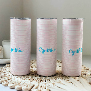 Termo Rayas rosadas y blancas al cuadrado
