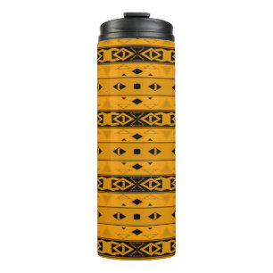 Termo Rayas y formas geométricas amarillo negro