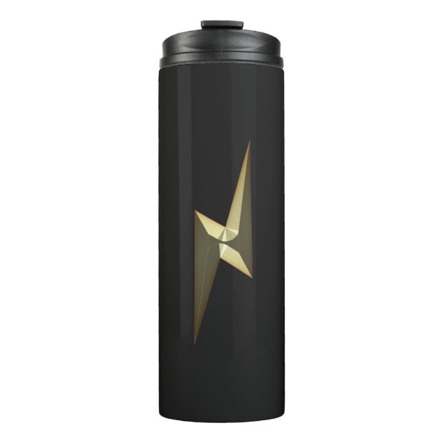 Termo Rayo de trueno dorado negro (Anverso)