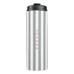Termo Rayos Gris Y Blancos Monogramados