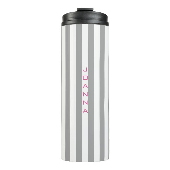 Termo Rayos Gris Y Blancos Monogramados (Anverso)