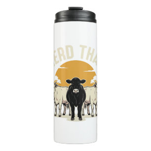 Termo Rebaño Esa Vaca Divertida Diseño de Grabado Vintag