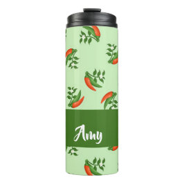 Termo Red and green chili peppers pattern