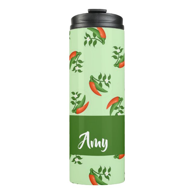 Termo Red and green chili peppers pattern (Anverso)