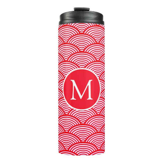 Termo Red and White Scallop Pattern Monogram (Anverso)