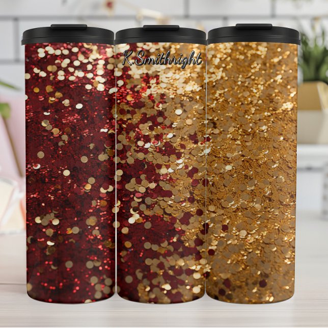 Termo Red Gold Glitter Festive Confetti (Subido por el creador)