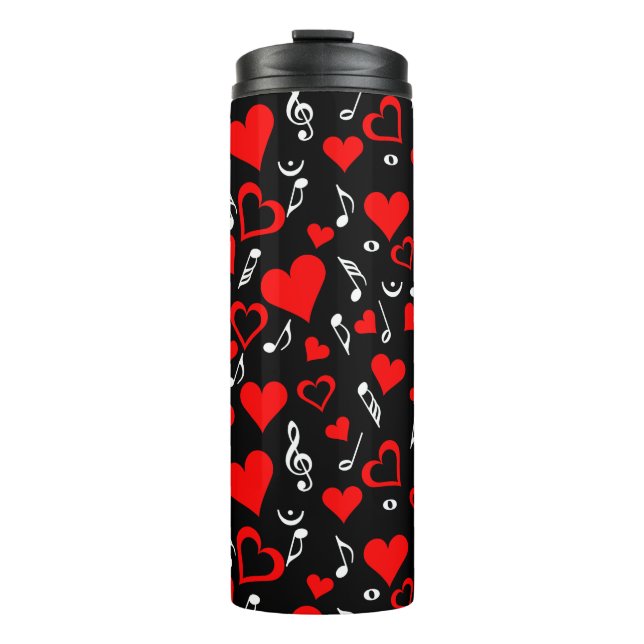 Termo Red Hearts and Music Notes (Anverso)