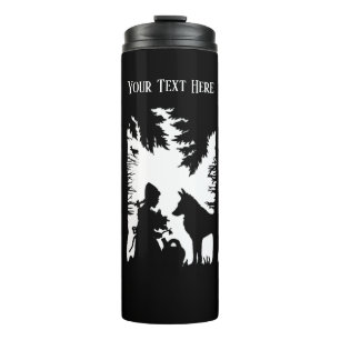 Termo Red Riding en bosques Wolf Black Silhouette
