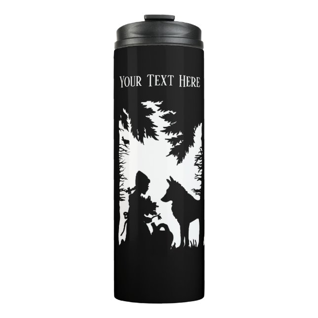 Termo Red Riding en bosques Wolf Black Silhouette (Anverso)