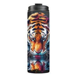 Termo Reflejo del tigre bebiendo agua 