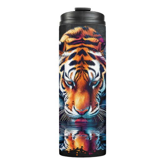 Termo Reflejo del tigre bebiendo agua  (Anverso)