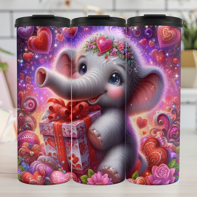 Termo Regalo de corazón de elefante bebé (Subido por el creador)