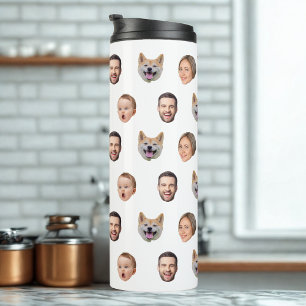 Termo Regalo de familia de fotos de cara de personalizad