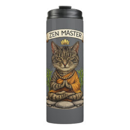 Termo Regalo de gato gris atigrado divertido gato maestr