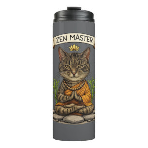 Termo Regalo de gato gris atigrado divertido gato maestr