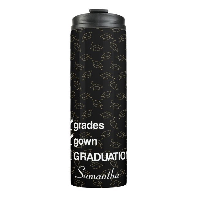 Termo Regalo de graduación de nombre personalizado | Gra (Anverso)