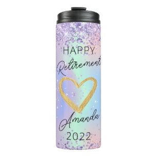 Termo Regalo De Jubilación Personalizado purpurina Por S