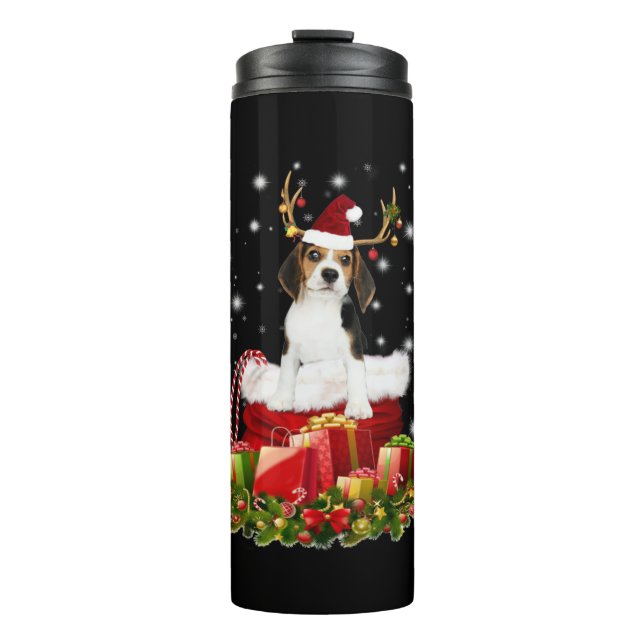 Termo Regalo de Navidades Beagle Reindeer Pressent (Anverso)