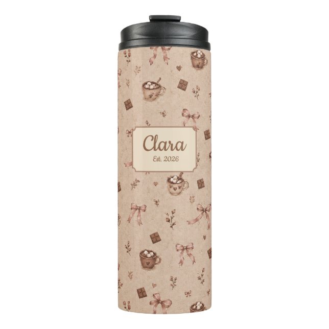 Termo Regalo de patrón de chocolate caliente Cozy Cocoa  (Anverso)