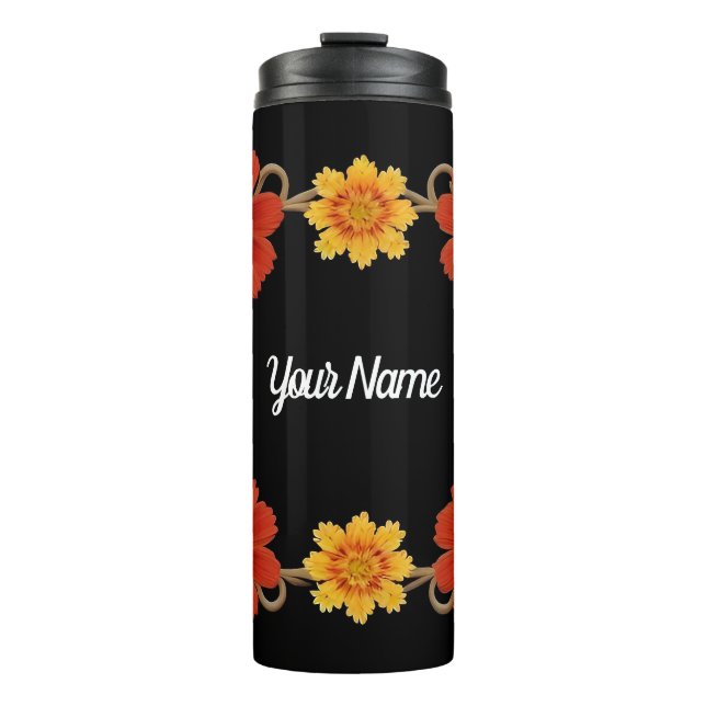 Termo Regalo de Vajilla de Lujo con Marco Floral Elegant (Anverso)