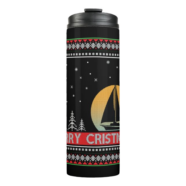 Termo Regalo de vela para marineros Navidades feos (Anverso)