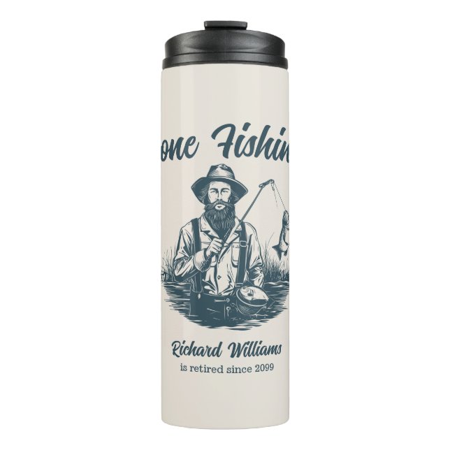Termo Regalo de vintage del pescador retirado de la pesc (Anverso)