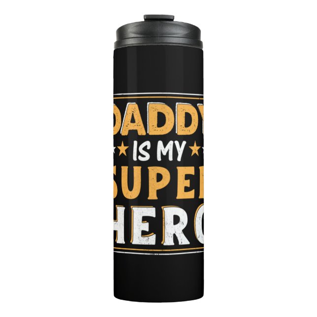 Termo Regalo del abuelo | Papi es mi superhéroe (Anverso)