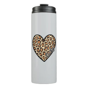 Termo Regalo del Día de San Valentín corazón de leopardo