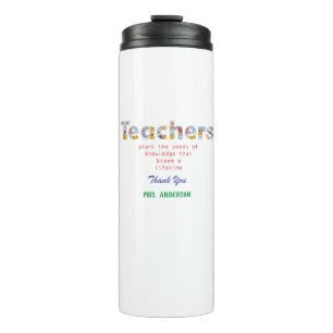 Termo Regalo del profesor de letras de flores