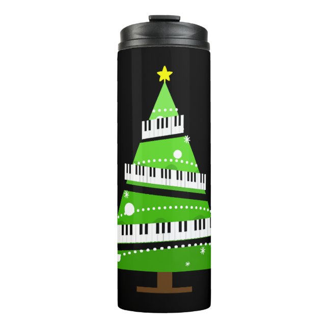 Termo Regalo del profesor de piano de árbol de Navidad (Anverso)