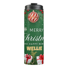 Termo Regalo festivo: Tumblr verde de Feliz Navidad