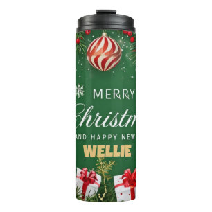 Termo Regalo festivo: Tumblr verde de Feliz Navidad