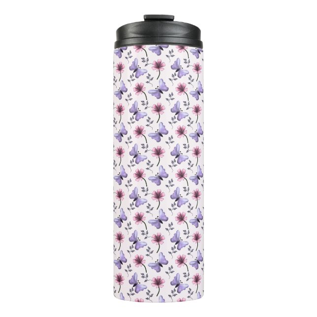 Termo Regalo floral de mariposa de primavera   (Anverso)