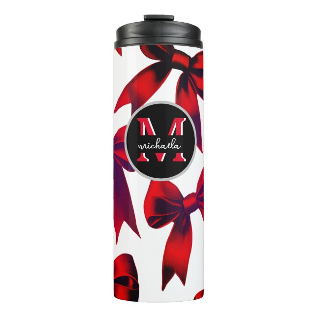Termo Regalo personalizado de arcos rojos monogramados (Anverso)