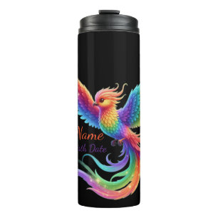 Termo Regalo Personalizado de Fénix Arcoíris con Nombre