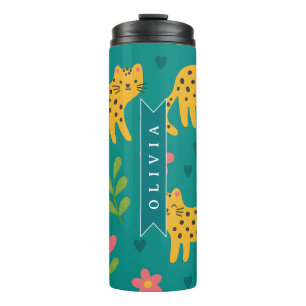 Termo Regalo Personalizado de Nombre Romántico Floral Vi