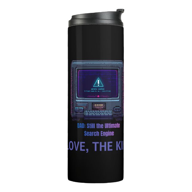 Termo Regalo Personalizado de Tecnología Retro Pixel Art (Rotado hacia la izquierda)