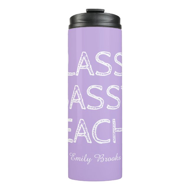 Termo Regalo personalizado para maestro morado (Anverso)