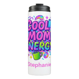 Termo Regalo personalizado rosa azul neón brillante para