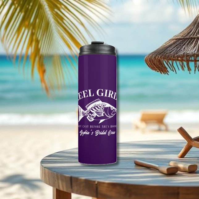 Termo Regalos Bachelorette Party-Hawaii Púrpura (Bachelorette Party Gifts Reel Girls Hawaiian Fisherman Trend Fish Tall Tumbler Purple)
