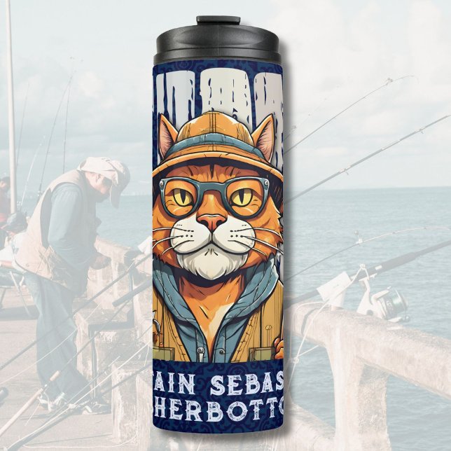 Termo Regalos de retiro de gatos de personalizado Guay p (Custom Cool Cat Retirement Gifts for Fisherman Dad)