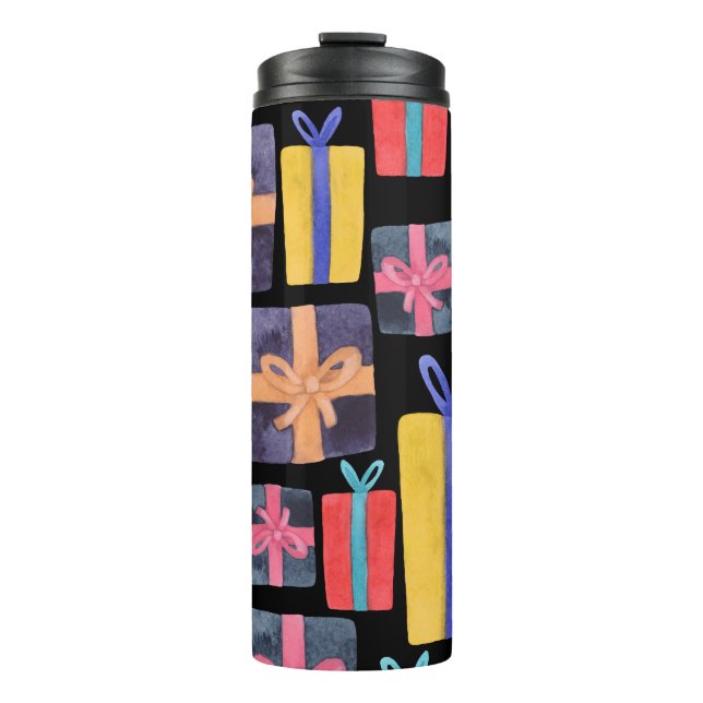 Termo Regalos multicolores acuarela sin inconvenientes (Anverso)