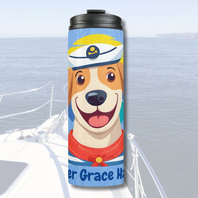 Termo Regalos náuticos de perros callejeros para mariner (Nautical Cute Dog Gifts for Boat Owners Sailors)